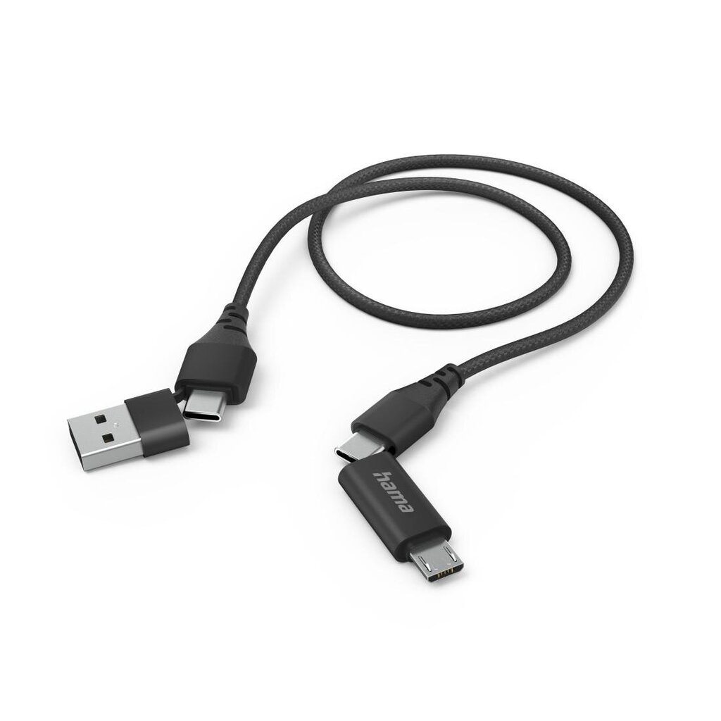 Hama 4-in-1 mitme laadimiskaabel, USB-C ja USB-A – USB-C ja mikro-USB, 1,5 m цена и информация | Kaablid ja juhtmed | kaup24.ee