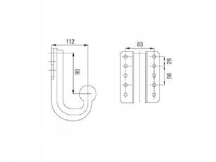 SOLID BALL HOLE HANDLE 83x56mm THROUGH 3500KG цена и информация | Дополнительные принадлежности | kaup24.ee