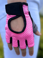 Перчатки тренировочные CoolFit, черно-розовые цена и информация | Велосипедные перчатки | kaup24.ee