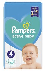 Pampers Active Baby mähkmed, suurus 4, Maxi, 9-14 kg, 49 tk цена и информация | Подгузники | kaup24.ee