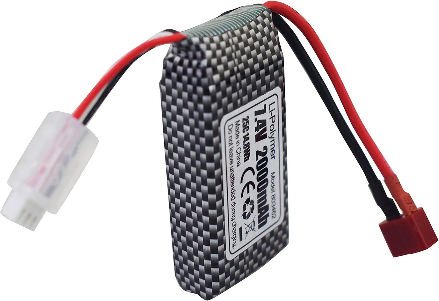 LiPo aku 7.4V 2000mAh T-pistiku ja 2in1 laadijaga, 2 tk цена и информация | Patareid | kaup24.ee