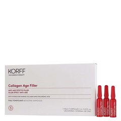 Näoampullid merekollageeni ja hüaluroonhappega Korff Collagen Age Filler, 7 tk. цена и информация | Сыворотки для лица, масла | kaup24.ee