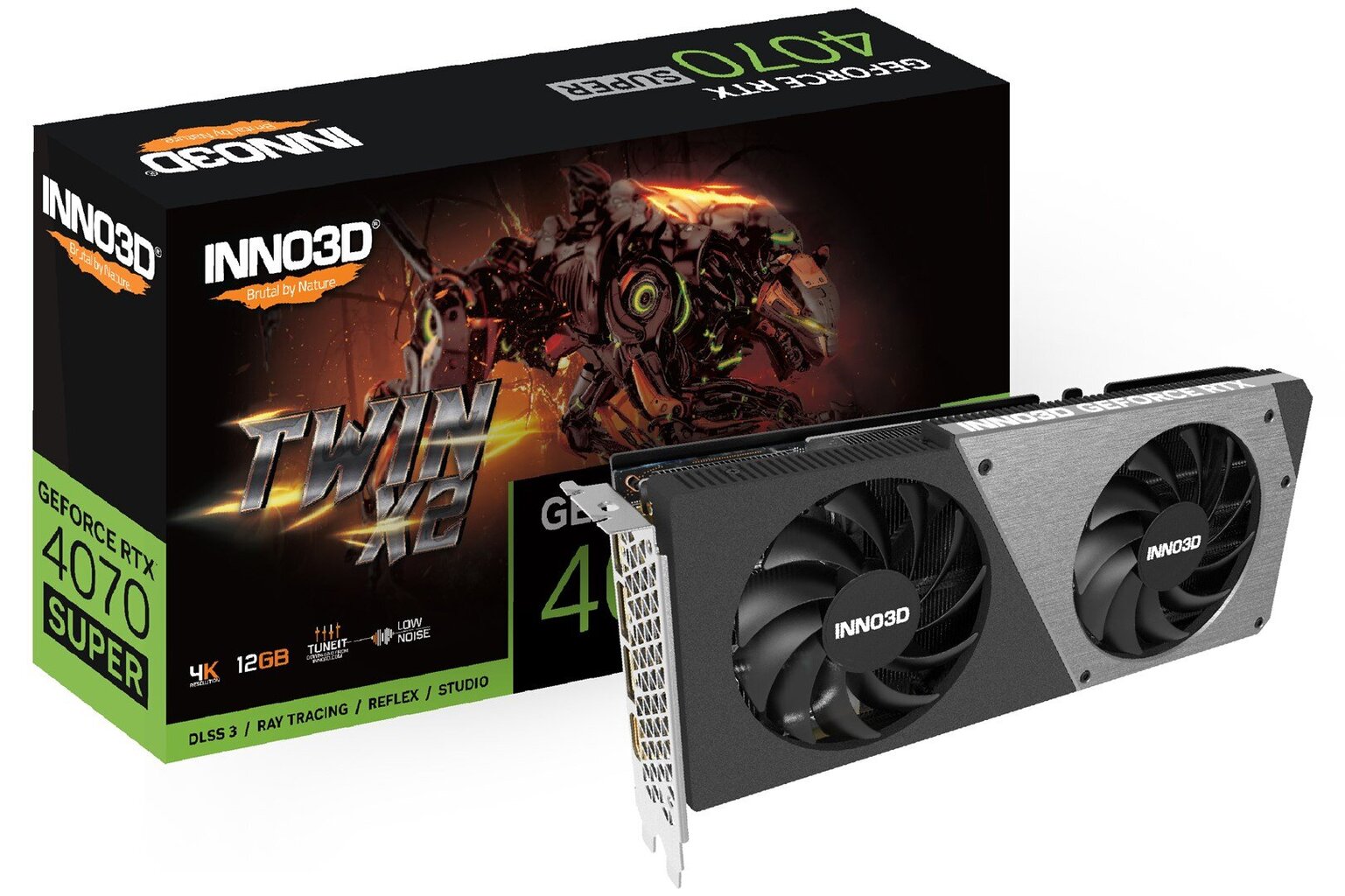 Inno3D GeForce RTX 4070 Super Twin X2 (N407S2-126X-186162N) hind ja info | Videokaardid (GPU) | kaup24.ee