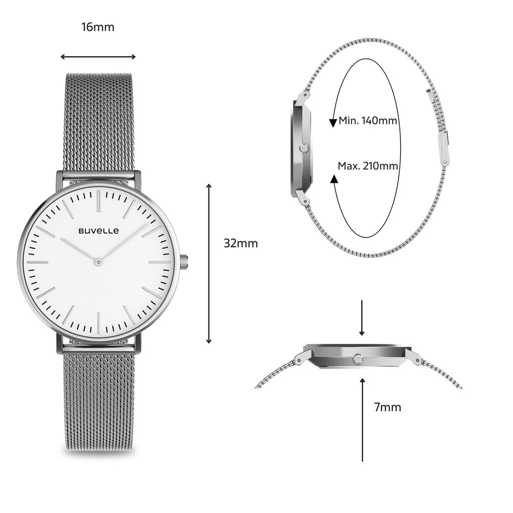 Buvelle naiste käekell, hõbe HD-83107 hind ja info | Naiste käekellad | kaup24.ee
