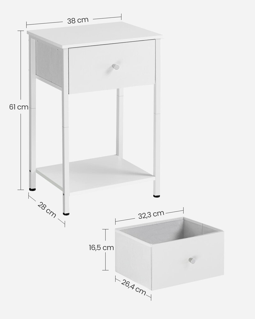 Kapp Leobert LGS021W14, valge hind ja info | Elutoa väikesed kapid | kaup24.ee