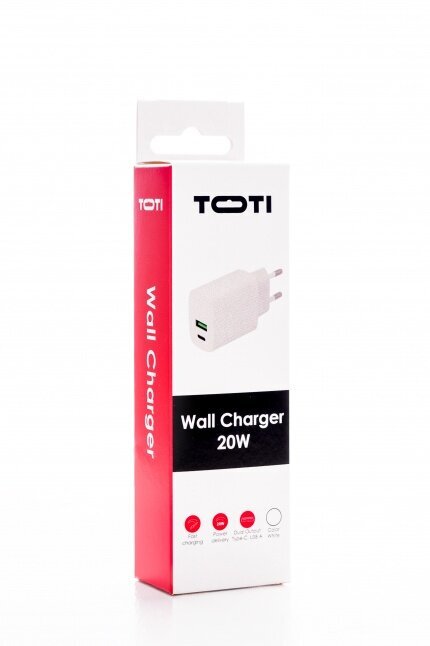 Seek Toti 20W Type-C + Usb A hind ja info | Mobiiltelefonide laadijad | kaup24.ee