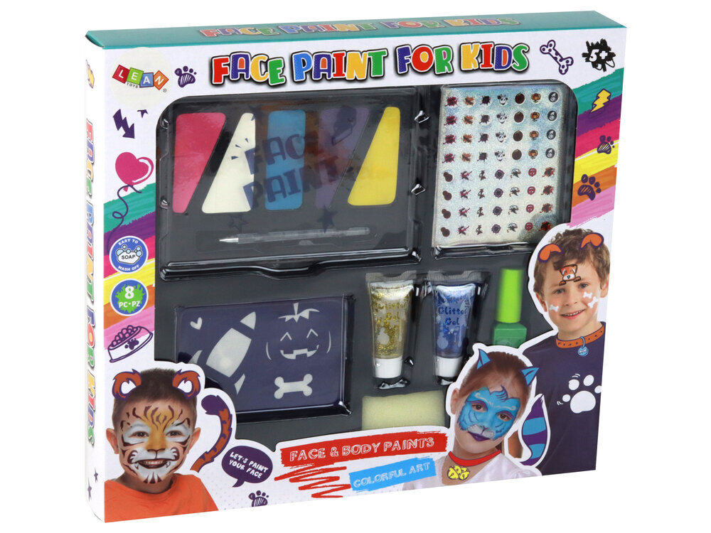 Näomaalingute komplekt lastele LeanToys Face Paint For Kids, 1 tk цена и информация | Tüdrukute mänguasjad | kaup24.ee