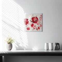 Seinakell Punased Lilled, 30x30 cm hind ja info | Kellad | kaup24.ee