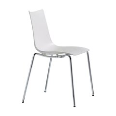 Белый хромированный пластиковый стул "Зебра цена и информация | Стулья для кухни и столовой | kaup24.ee