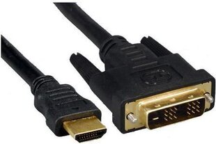 видеокабель dvi (18+1) m - hdmi m, 10 м, золотые разъемы, черный цена и информация | Кабели и провода | kaup24.ee