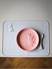 Silikoonist söögialus Moomin Silicone, hall, 4+ kuud цена и информация | Детская посуда, контейнеры для молока и еды | kaup24.ee