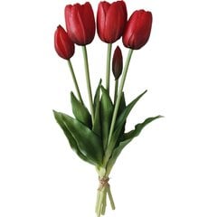 Букет из 5 красных тюльпанов, 40 см цена и информация | Искусственные цветы | kaup24.ee
