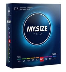 Презервативы My.Size Pro 60 мм, 3 штуки цена и информация | Презервативы | kaup24.ee