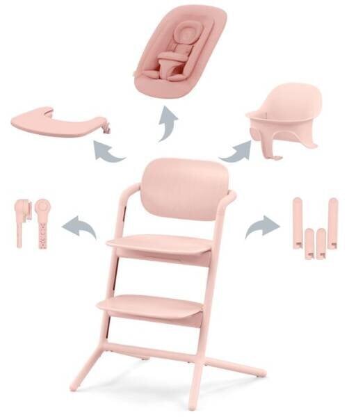 Söögitool Cybex koos tarvikutega Lemo 4in1 Pearl Pink цена и информация | Laste söögitoolid | kaup24.ee