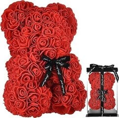 Идея подарка на день Валентина: большой плюшевый мишка из роз, 25 см цена и информация | Спящие стабилизированные розы, растения | kaup24.ee