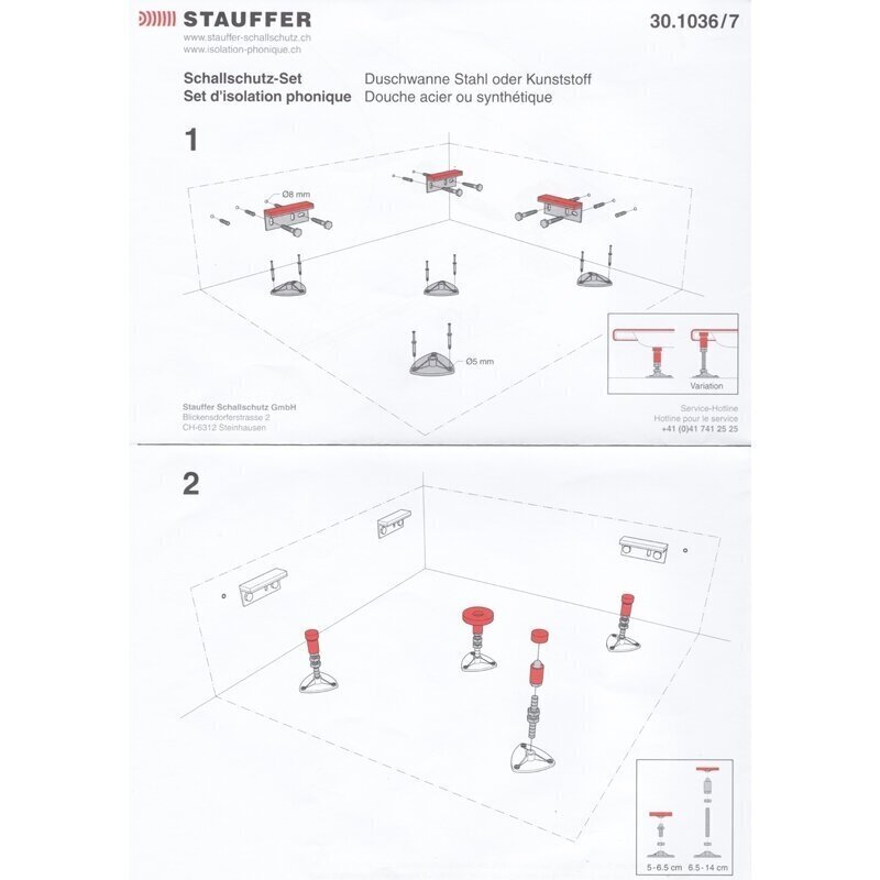 Heliisolatsiooni ja jalgade komplekt dušialusele Stauffer 30.1036 цена и информация | Lisatarvikud vannidele | kaup24.ee