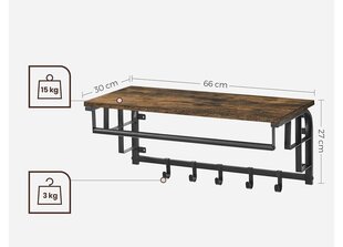Настенная полка Vasagale LCR12BX цена и информация | Вешалки для одежды | kaup24.ee
