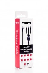 Seek Toti Usb A to MicroUsb/Type-C/Lightning hind ja info | Mobiiltelefonide kaablid | kaup24.ee