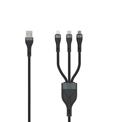 Seek Toti USB A на MicroUSB/Type-C/Lightning цена и информация | Кабели для телефонов | kaup24.ee