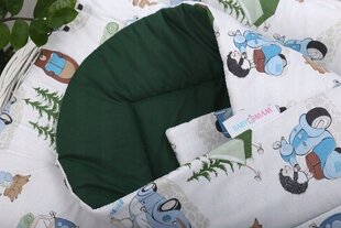 Двусторонний детский конверт - плед Babymam, 80x80 cm, white/green цена и информация | Детские подушки, конверты, спальники | kaup24.ee