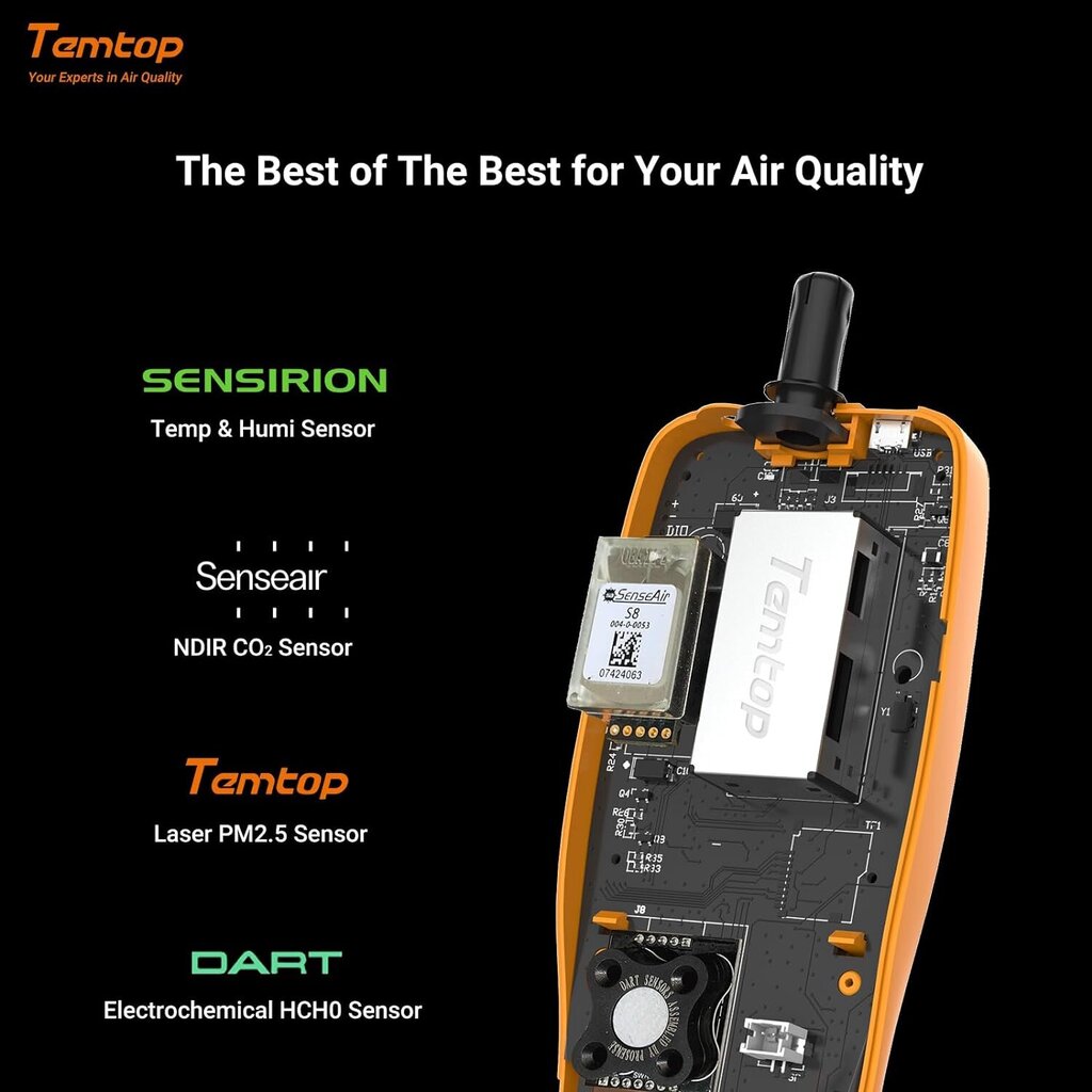 CO2 mõõtja Temtop цена и информация | Mõõdikud (niiskus, temp, pH, ORP) | kaup24.ee