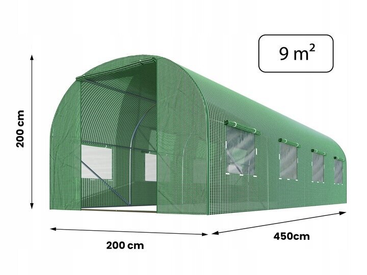 Kasvuhoone Fluxar Home 9 m² 450 x 200 cm, roheline hind ja info | Kasvuhooned | kaup24.ee