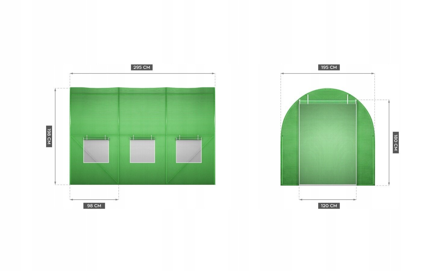 Kasvuhoone Gregman 6 m² 295 x 195 cm, roheline цена и информация | Kasvuhooned | kaup24.ee