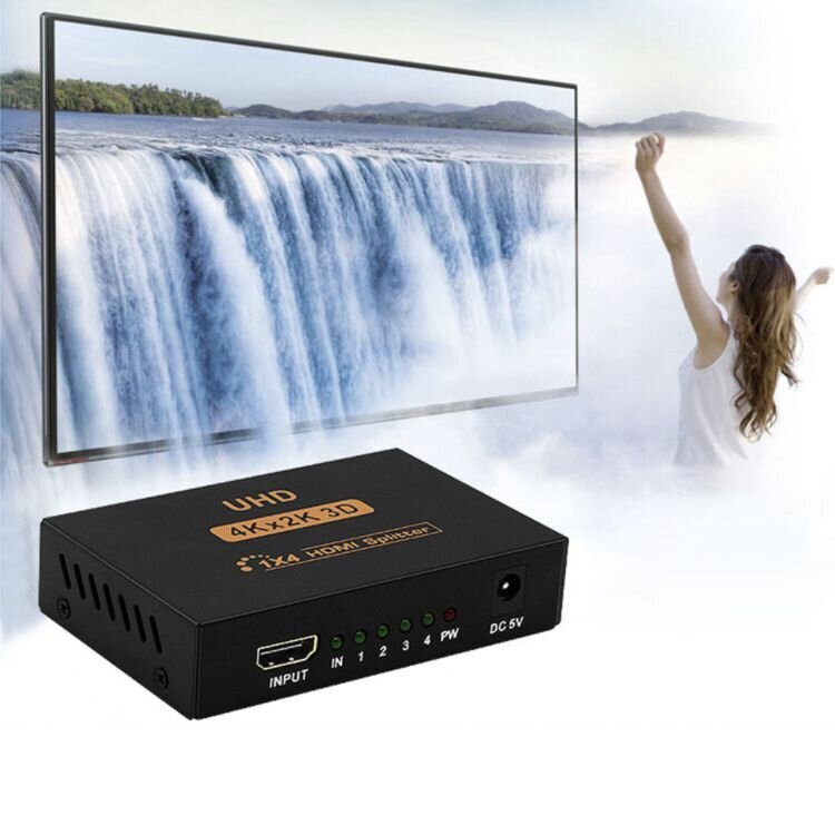 Splitter, HDMI ringkond 1x4 UHD 4K x 2k 3D цена и информация | USB jagajad, adapterid | kaup24.ee