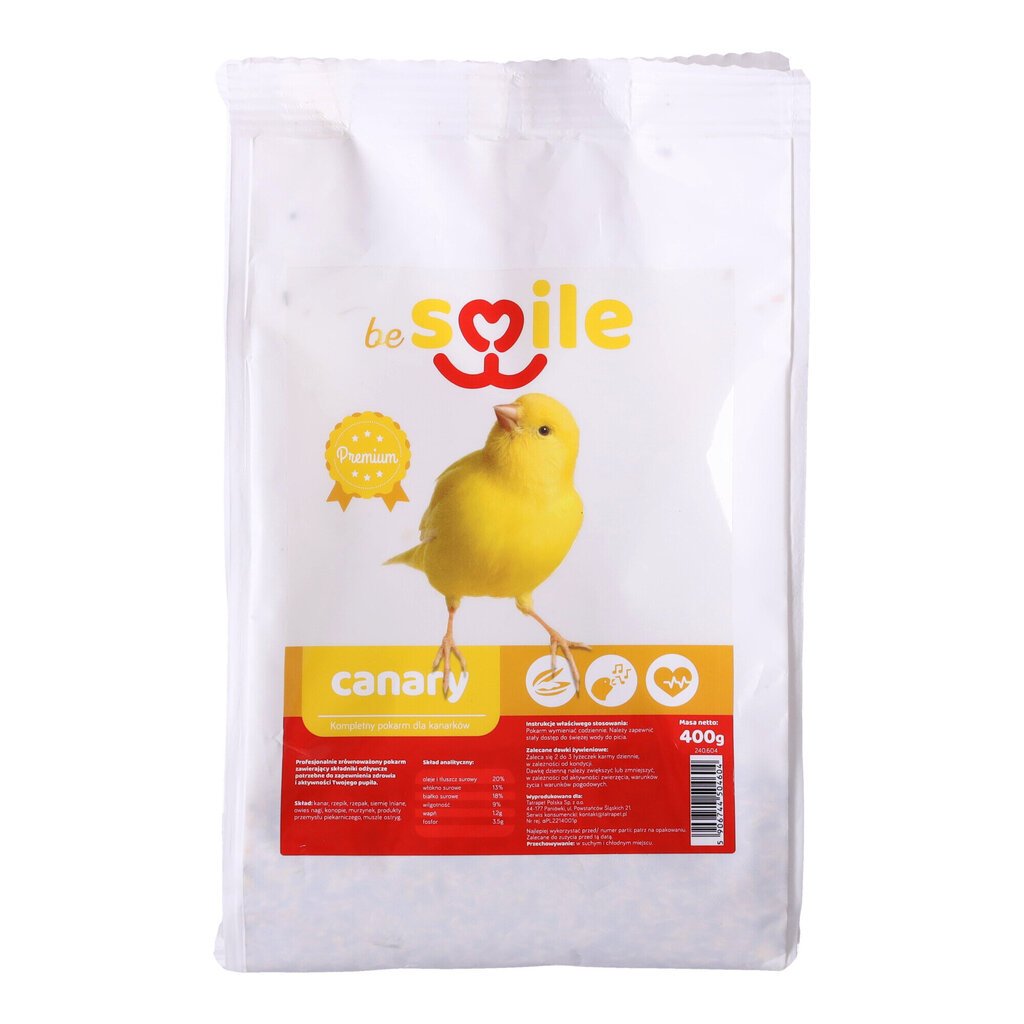 Besmile Canary- Kanaari 400G toit kanaaridele hind ja info | Linnutoidud | kaup24.ee