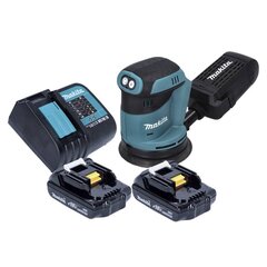 Аккумуляторная эксцентриковая шлифовальная машинка Makita DBO 180 SY 18 В 125 мм + аккумулятор 2x 1,5 Ач + зарядное устройство цена и информация | Шлифовальные машины | kaup24.ee