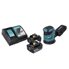 Аккумуляторная эксцентриковая шлифовальная машинка Makita DBO 180 RT 18 В 125 мм + 2х аккумулятора 5,0 Ач + зарядное устройство цена и информация | Шлифовальные машины | kaup24.ee