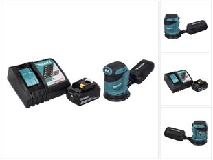 Makita DBO 180 RT1 akuga ekstsentriline lihvmasin 18 V 125 mm + 1x aku 5,0 Ah + laadija цена и информация | Шлифовальные машины | kaup24.ee