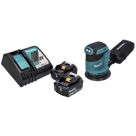 Makita DBO 180 RF akuga ekstsentriline lihvmasin 18 V 125 mm + 2x 3.0 Ah aku + laadija hind ja info | Lihvmasinad ja ketaslõikurid | kaup24.ee