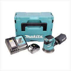 Аккумуляторная эксцентриковая шлифовальная машинка Makita DBO 180 RF1J 18 В 125 мм + 1 аккумулятор 3,0 Ач + зарядное устройство + Makpac цена и информация | Шлифовальные машины | kaup24.ee