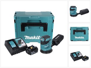 Аккумуляторная эксцентриковая шлифовальная машинка Makita DBO 180 RF1J 18 В 125 мм + 1 аккумулятор 3,0 Ач + зарядное устройство + Makpac цена и информация | Шлифовальные машины | kaup24.ee