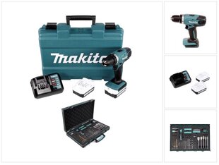 Аккумуляторная дрель Makita DF 347 DWE, 14,4 В, с аккумулятором и зарядным устройством цена и информация | Шуруповерты, дрели | kaup24.ee