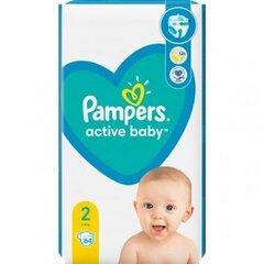 Pampers Active Baby mähkmed, suurus 2, 4-8 kg, 64 tk цена и информация | Подгузники | kaup24.ee