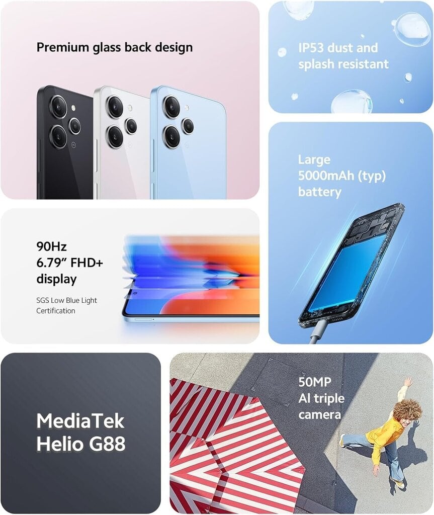 Xiaomi Redmi 12 4/128GB Dual Sim Silver цена и информация | Telefonid | kaup24.ee