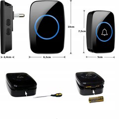 Juhtmeta uksekell 300 m 110 dB hind ja info | Uksekellad, uksesilmad | kaup24.ee