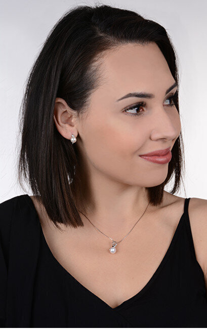 Hõbedast pärliga kaelakee naistele JwL Luxury Pearls JL0454 цена и информация | Kaelakeed | kaup24.ee