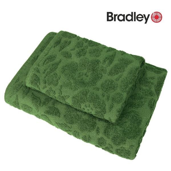 Bradley froteerätik, 70 x 140 cm, 480g/m2, mustriga, roheline, 3tk hind ja info | Rätikud, saunalinad | kaup24.ee