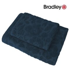 Bradley froteerätik, 70 x 140 cm, 480g/m2, mustriga, tumesinine, 3tk hind ja info | Rätikud, saunalinad | kaup24.ee