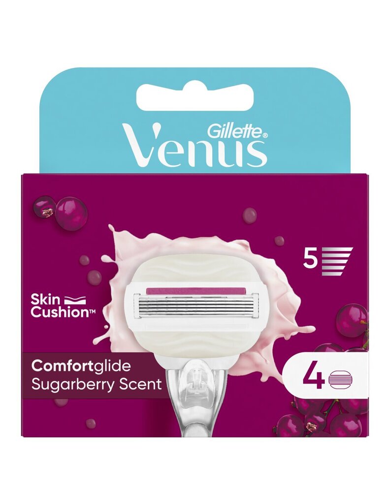 Varuterad Gillette Venus ComfortGlide Sugarberry naistele, 4 tk. hind ja info | Raseerimisvahendid | kaup24.ee