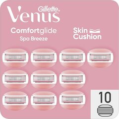 Бритвенные головки Gillette Venus Comfortglide Spa Breeze для женщин, 10 шт. цена и информация | Косметика и средства для бритья | kaup24.ee