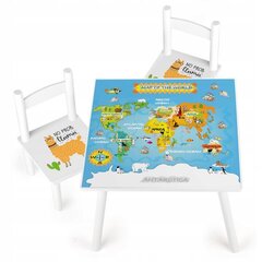 Стол World Map c двумя стульями цена и информация | Детские столы и стулья | kaup24.ee