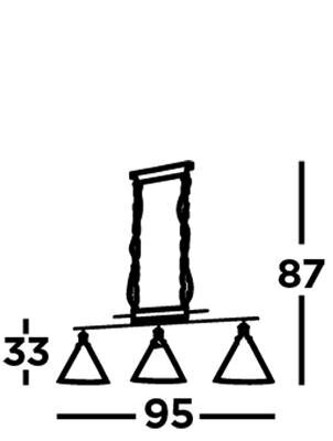 Searchlight Rippvalgusti Pyramid 1277-3CC hind ja info | Rippvalgustid | kaup24.ee