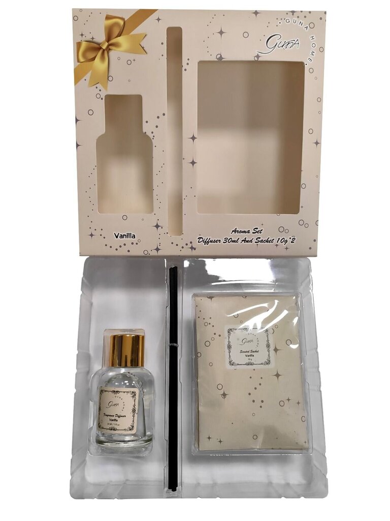 Kodulõhnade komplekt Guna Vanilla: lõhna pulkadega, 30 ml + lõhnatäidis цена и информация | Kodulõhnastajad | kaup24.ee