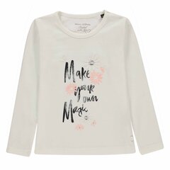 Tüdrukute T-särk Marc O'Polo, valge цена и информация | Рубашки для девочек | kaup24.ee