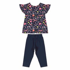 Комплект для девочек Kamz: блузка + леггинсы, синий цена и информация | Комплекты для девочек | kaup24.ee