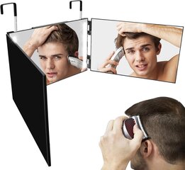 3-стороннее зеркало для стрижки волос со светодиодной подсветкой цена и информация | Косметички, косметические зеркала | kaup24.ee